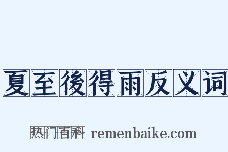 夏至後得雨反义词是什么意思的图片